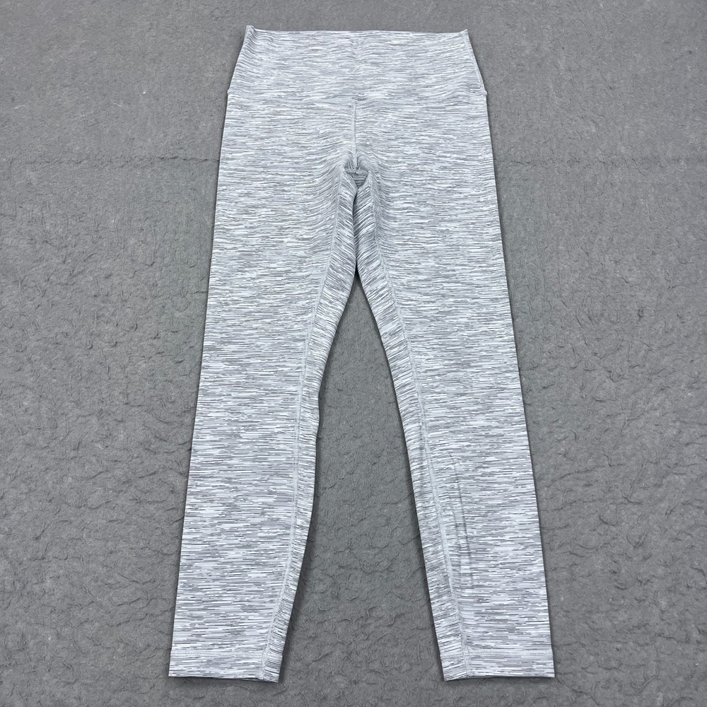Lululemon Wunder Under Hi-Rise 7/8 Tight 25" Womens 8 Gray White Wee Yoga W5AT5S